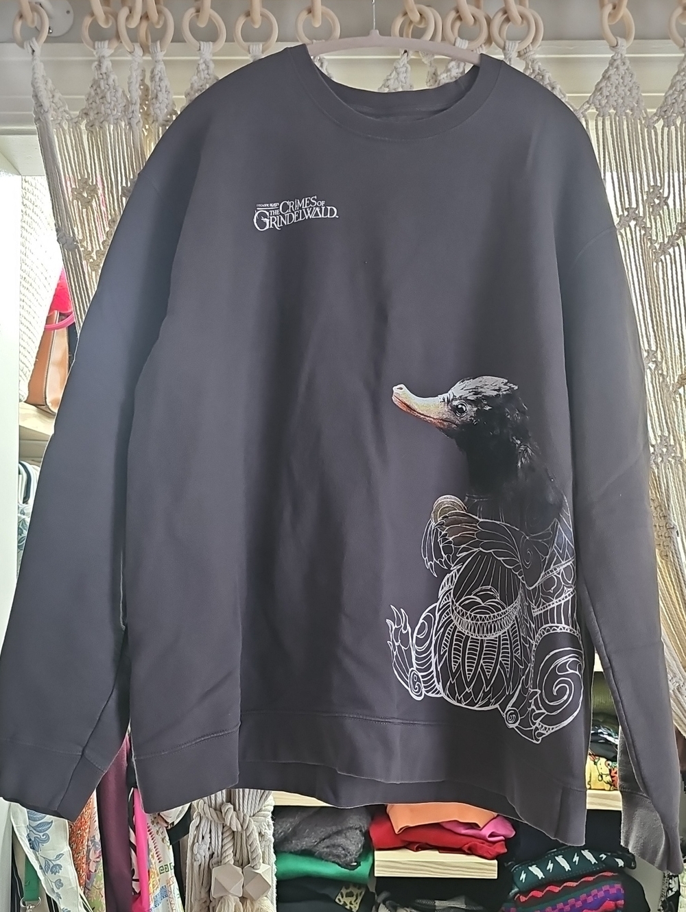Gray Graphic Fantastic Beasts Crewneck Sweater